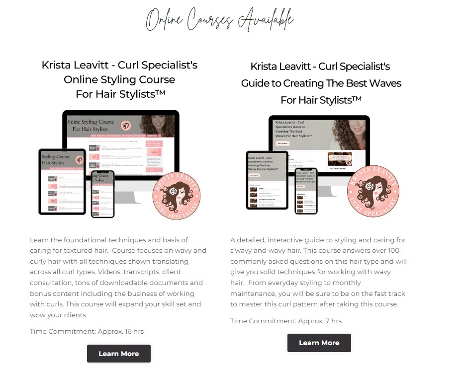 Krista the Curl Specialist Online Courses